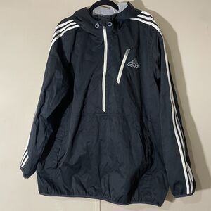 Adidas Track Jacket ClimaProof Black Pullover Lightweight Windbreaker Size XL